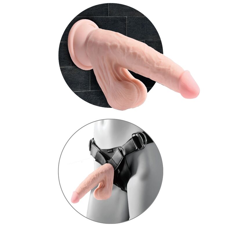 Dildo oscillante KING COCK PLUS da 12,7 cm con sfere 3D, in silicone realistico, con dettagli realistici e superficie liscia.
