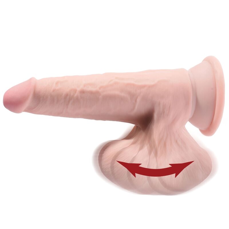 Dildo oscillante King Cock Plus da 20,3 cm con sfere 3D, dettagli realistici, colore naturale e superficie liscia.