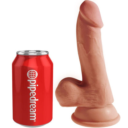 Dildo KING COCK PLUS 3D con sfera, lunghezza 17 cm, in silicone realistico, dettaglio con texture e forma anatomica.