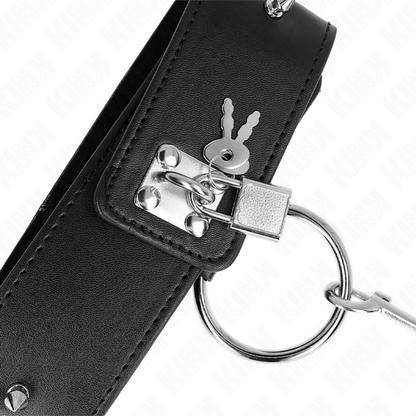 Collana e guinzaglio KINK con borchie in argento, lunghezza 65 cm, regolabile da 36 a 43 cm, stile modello 2.