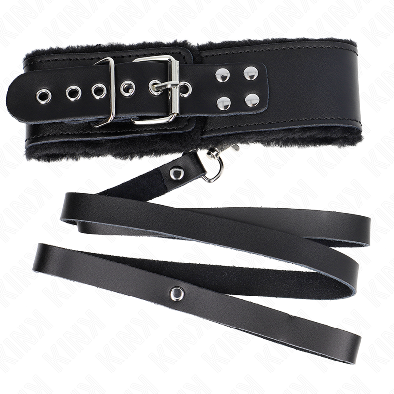 Collana con cintura KINK in pelle nera regolabile, lunghezza 116 cm, cinturino 40-48 cm, larghezza 6 cm, accessorio di moda.