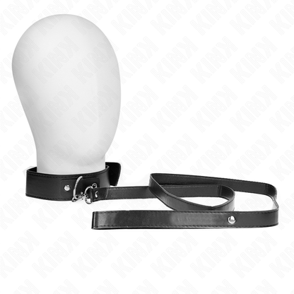 Collana con cintura regolabile KINK in nero, cinturino da 32 a 50 cm, lunga 116 cm, con dettaglio di 8 cm.