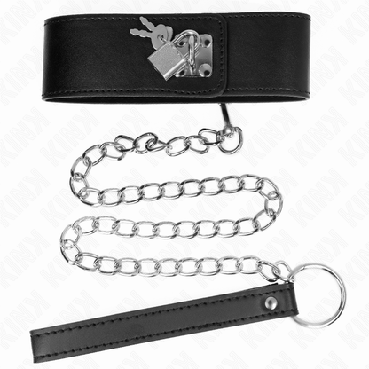 Collana con cintura nero regolabile KINK, lunga 65 cm, con cinturino largo di 5 cm, mostrata in primo piano.