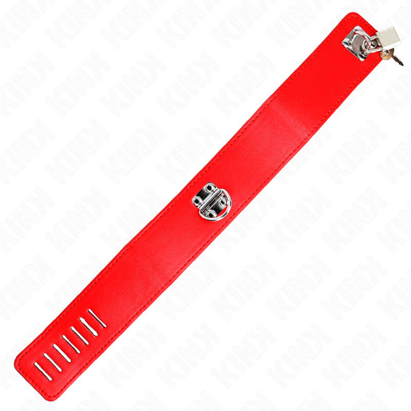 Collana con cintura regolabile KINK in rosso, lunga 65 cm, con cinturino largo da 33,5 a 41 cm, in stile elegante e versatile.