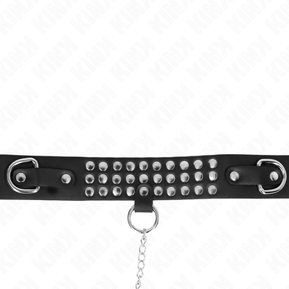 Collana con cinturino KINK in materiale lucido, lunga 65 cm, regolabile da 37 a 42 cm, con dettagli in metallo.