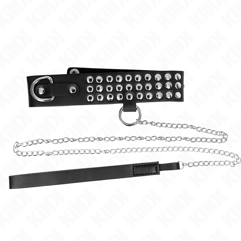 Collana con cinturino regolabile KINK in materiale lucido, 65 cm, con lunghezza regolabile tra 37 e 42 cm e dettagli luminosi.