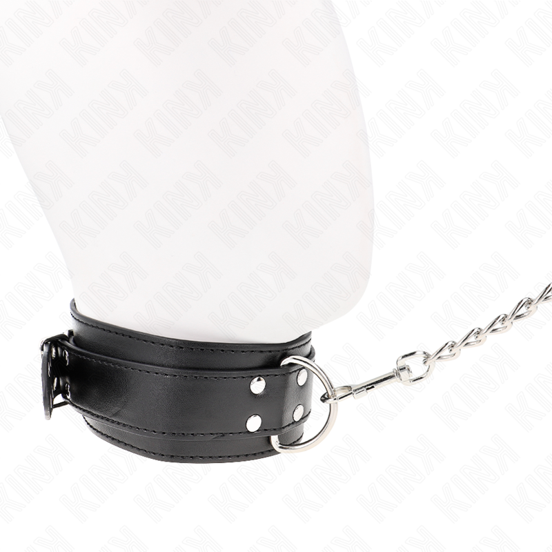 Collana con cinturino KINK in argento regolabile 33-46 cm, con fibbie, lunga 65 cm, stile elegante e versatile.