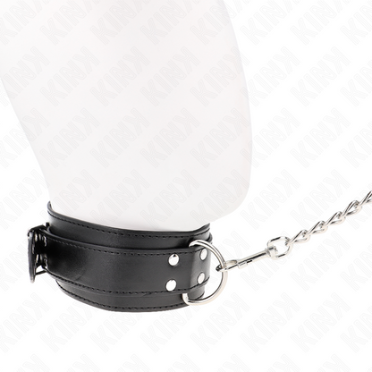 Collana con cinturino KINK in argento regolabile 33-46 cm, con fibbie, lunga 65 cm, stile elegante e versatile.