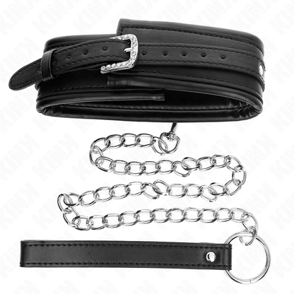Collana con cinturino e fibbia lucida KINK, lunghezza 65 cm, dettagli in metallo brillante, con chiusura regolabile.