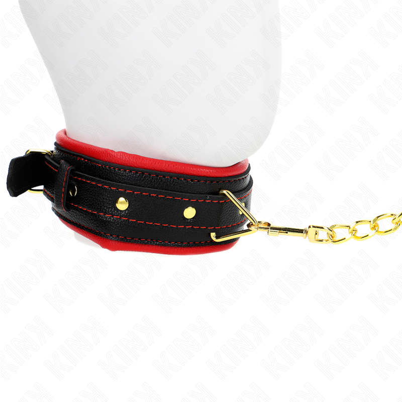 Collana KINK in similpelle spugna modello 2, regolabile da 37 a 54 cm, con cinturino largo di 3 cm, dettagli visivi visibili.