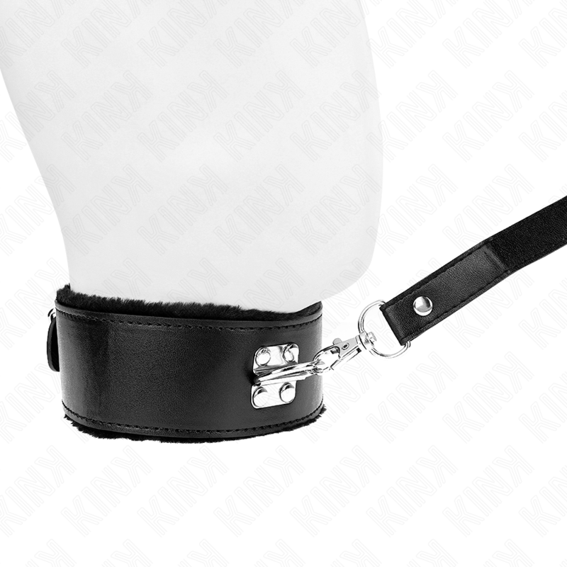 Collana con guinzaglio KINK in argento e borchie nere, lunga 116 cm, regolabile tra 40-48 cm, modello 4, con borchie in argento