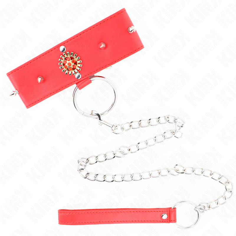 Collana di diamanti rossi KINK con cintura regolabile lunga 65 cm, dettagli eleganti e materiali di alta qualità.