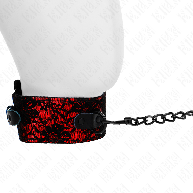Collana in pizzo con cintura in vera pelle KINK, lunghezza 105 cm, dettagli eleganti e raffinati, ideale per accessori di moda e stile.