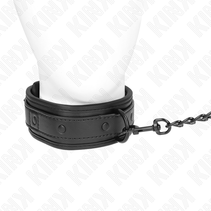 Collare bondage in neoprene KINK con cintura regolabile, modello 2, colore nero, misura 78 cm, con dettagli in morbido materiale