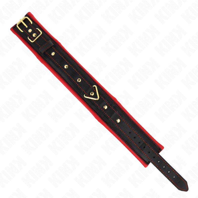 Collare con guinzaglio in tessuto tintato regolabile da 33 a 48 cm, marca KINK COLLAR & GAG, dettaglio visibile in immagine