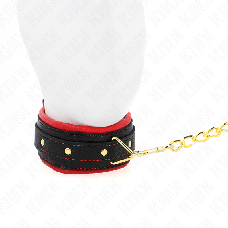 Collare con guinzaglio in tessuto tinta KINK, regolabile da 33 a 48 cm, con anello e fibbia, in stile resistente e morbido.