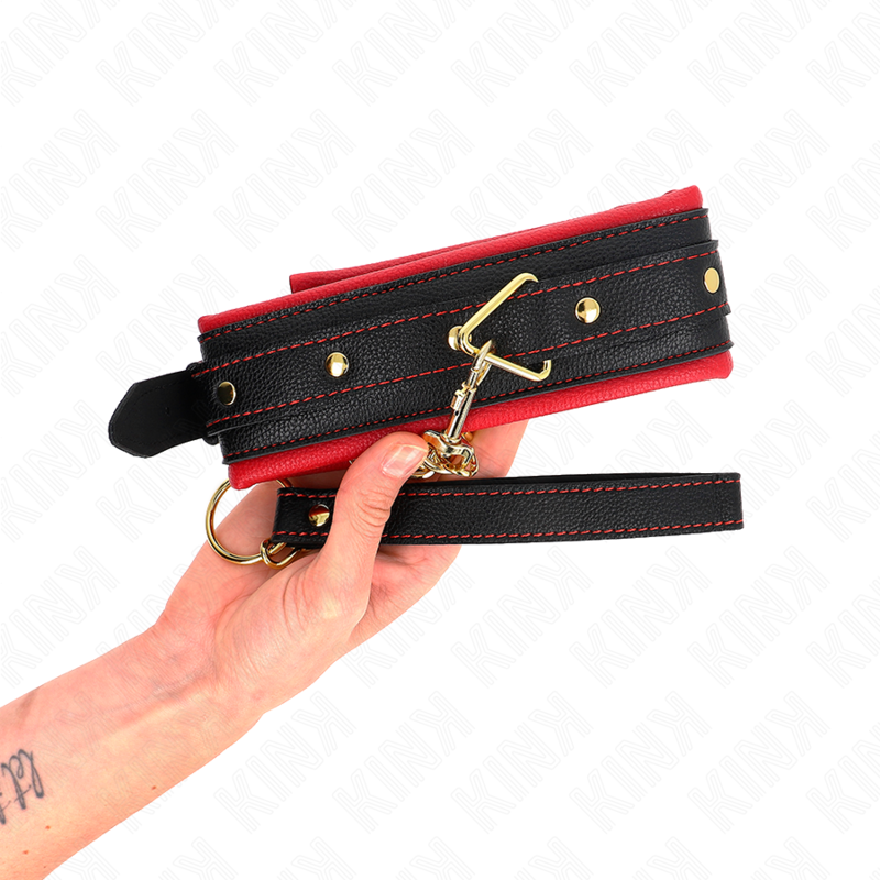 Collare e guinzaglio in tessuto tinto regolabile di KINK, lunghezza 33-48 cm e larghezza 5,7 cm, per uso personale e BDSM