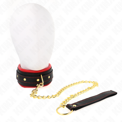 Collare e guinzaglio in tessuto regolabile KINK, colore tinta unita, lunghezza 33-48 cm, larghezza 5,7 cm, accessori BDSM sicuri