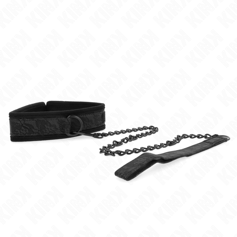 Collare base KINK con guinzaglio di 77 cm, modello regolabile 34-54 cm, in morbido materiale, marca KINK COLLAR & GAG.