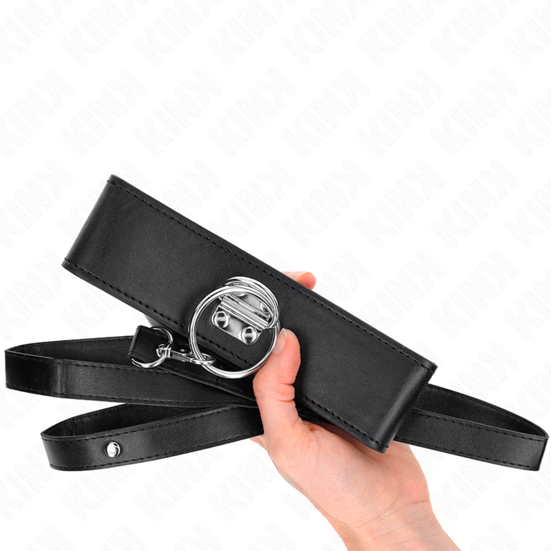 Guinzaglio KINK con borchie, 116 cm, in similpelle, con collare e cinturino 50x5 cm, accessorio per animali o giochi BDSM