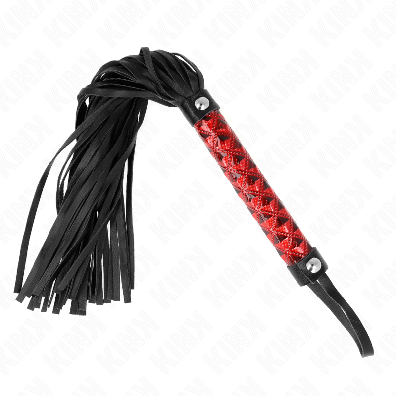 Frusta a diamanti KINK Impact & Touch, lunghezza 40 cm, con impugnatura in pelle e dettagli decorativi in diamanti.