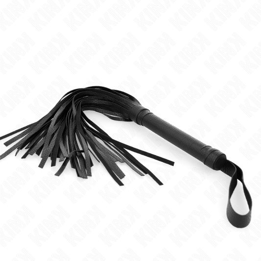 Frusta di perline blu scuro KINK Impact & Touch, lunga 43,5 cm, con manico e dettagli in perline per stimolazione sensuale.
