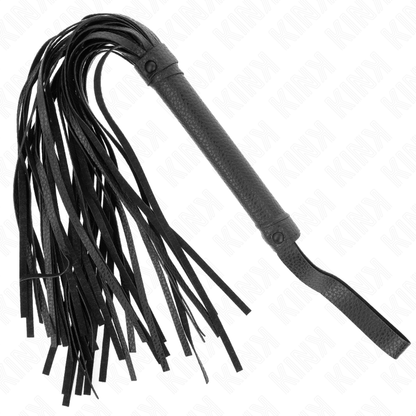 Frusta di perline blu scuro KINK Impact & Touch, lunga 43,5 cm, con manico e dettagli in perline, per giochi sensoriali e BDSM
