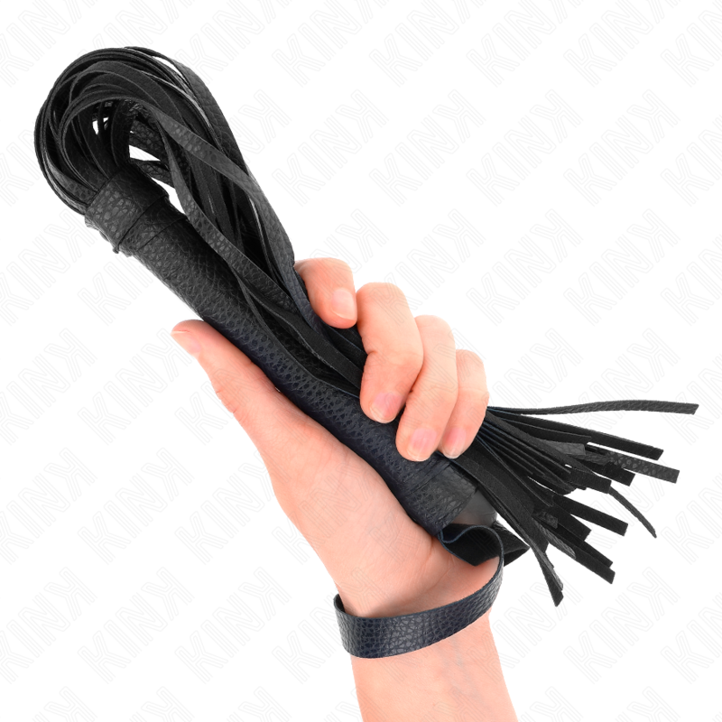 Frusta di perline blu scuro KINK Impact & Touch lunga 43,5 cm, con manico ergonomico e dettagli in perline.