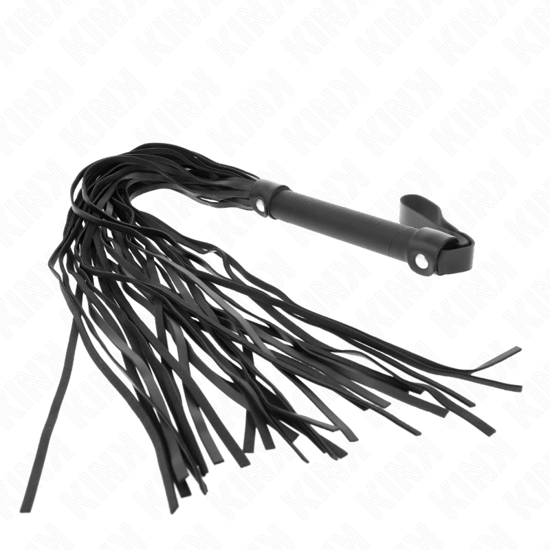 Frusta in pelle di pecora KINK Impact & Touch lunga 60 cm, con impugnatura in pelle e cuciture robuste, per giochi BDSM e piacere sensoriale
