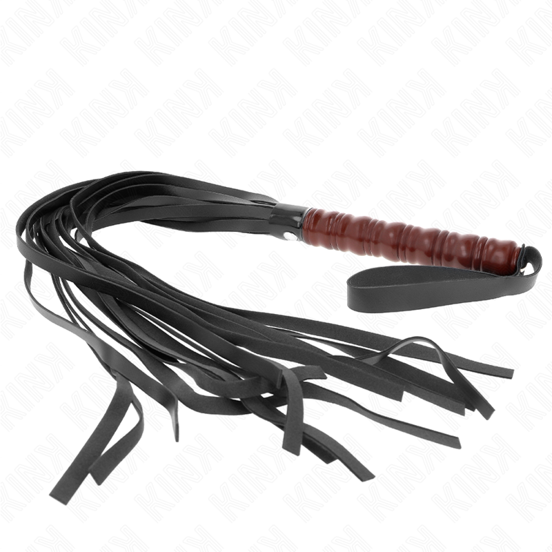Frusta in mogano KINK IMPACT & TOUCH da 53 cm, manico in legno, superficie liscia e resistente, per giochi di ruolo e disciplina.