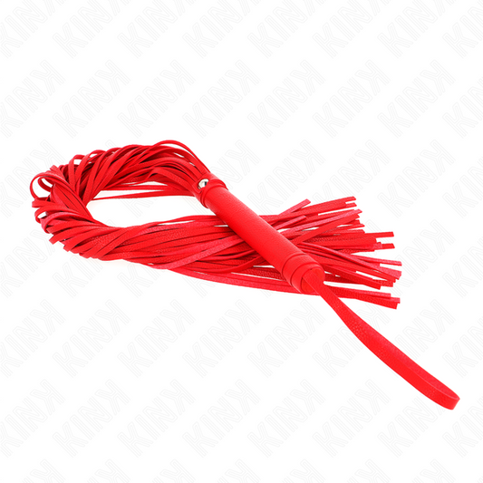 Frusta in PVC morbido rosso di 70 cm di KINK IMPACT & TOUCH, con impugnatura antiscivolo e superficie liscia.