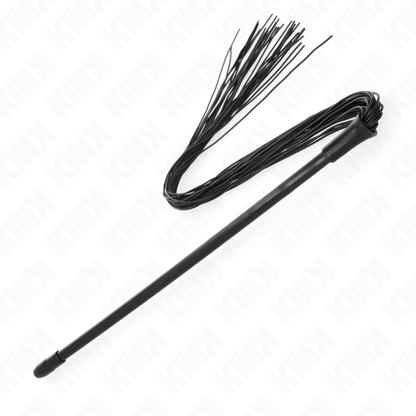 Frusta in silicone KINK da 60 cm, colore nero, con manico rinforzato, design resistente e flessibile per giochi di ruolo.