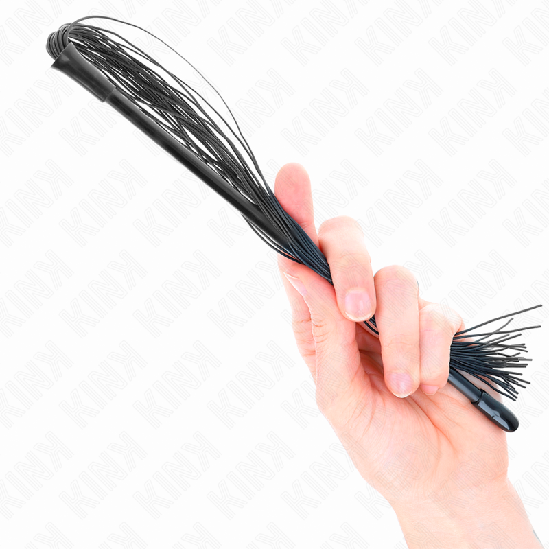 Frusta in silicone KINK Impact & Touch, lunga 60 cm, con manico ergonomico e superficie liscia, ideale per giochi di ruolo BDSM.