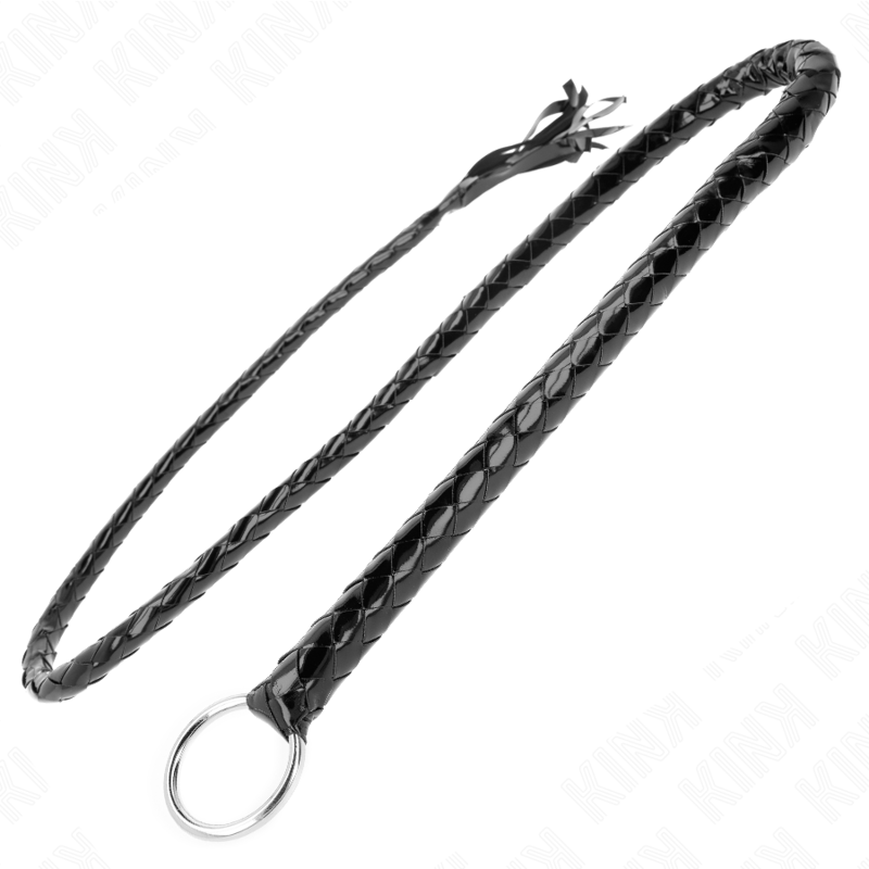 Frusta lunga in PVC lucido da 138 cm, marca KINK Impact & Touch, con impugnatura ergonomica e superficie liscia.