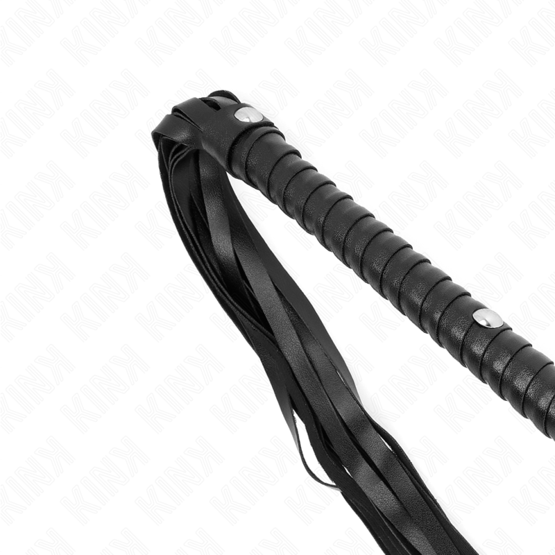 Frusta lunga 60 cm KINK IMPACT & TOUCH con manico robusto, perfetta per giochi di ruolo e stimolazione sensoriale.