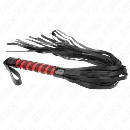 Frusta rigata lunga 70 cm della marca KINK IMPACT & TOUCH, dettaglio della superficie e della lunghezza della frusta.