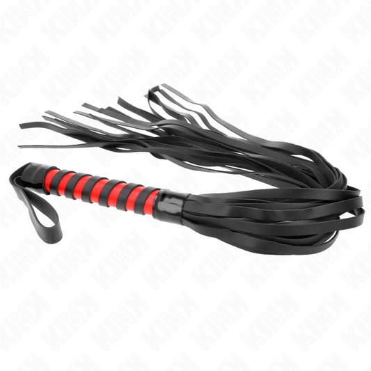 Frusta rigata lunga 70 cm della marca KINK IMPACT & TOUCH, dettaglio della superficie e della lunghezza della frusta.