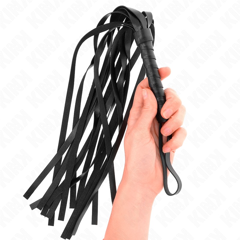 Frusta semplice nera KINK Impact & Touch, lunga 45 cm, con impugnatura in pelle e finitura liscia, ideale per giochi di ruolo e BDSM.