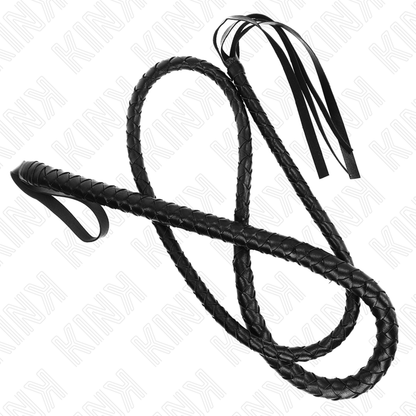 Frusta a serpente lunga 210 cm, nera, di marca KINK Impact & Touch, con design testurizzato e manico resistente.