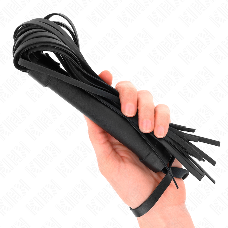 Frusta in neoprene KINK Impact & Touch, lunga 48,5 cm, con manico robusto e superficie morbida, ideale per pratiche di bondage.