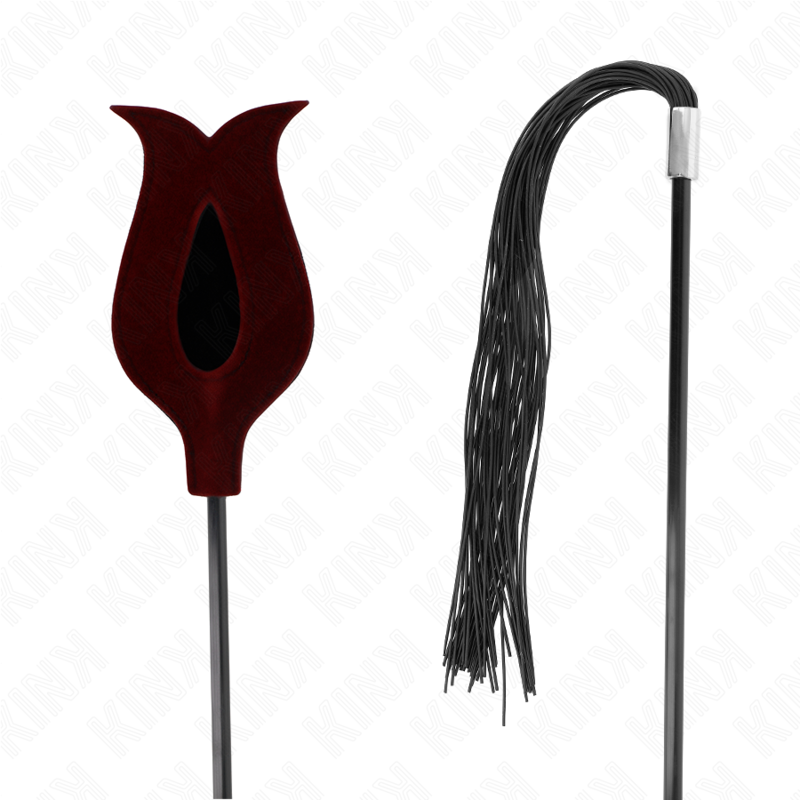 Frustino in silicone rosa KINK Impact & Touch, 45 cm, con manico ergonomico e superficie liscia.