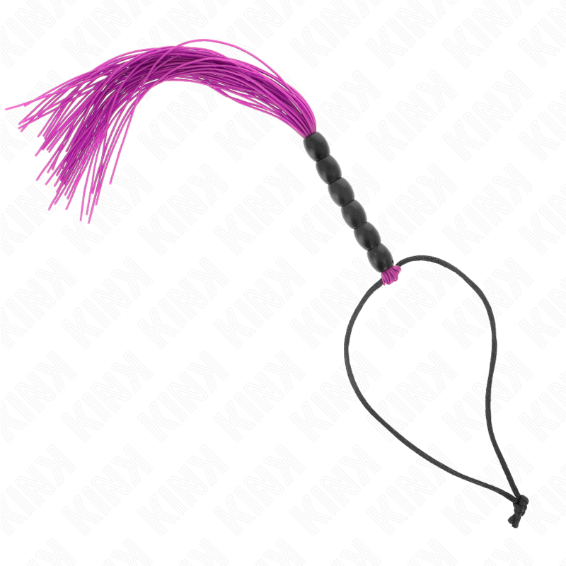 Frusta in silicone KINK con 6 perline viola, lunga 26 cm, per giochi sensoriali e stimolazione, marca KINK IMPACT & TOUCH