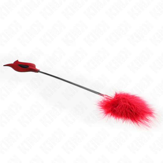 Piume sollecitanti KINK Impact & Touch con pagaia a forma di rosa, lunghezza 8 cm, accessorio erotico in piume e legno