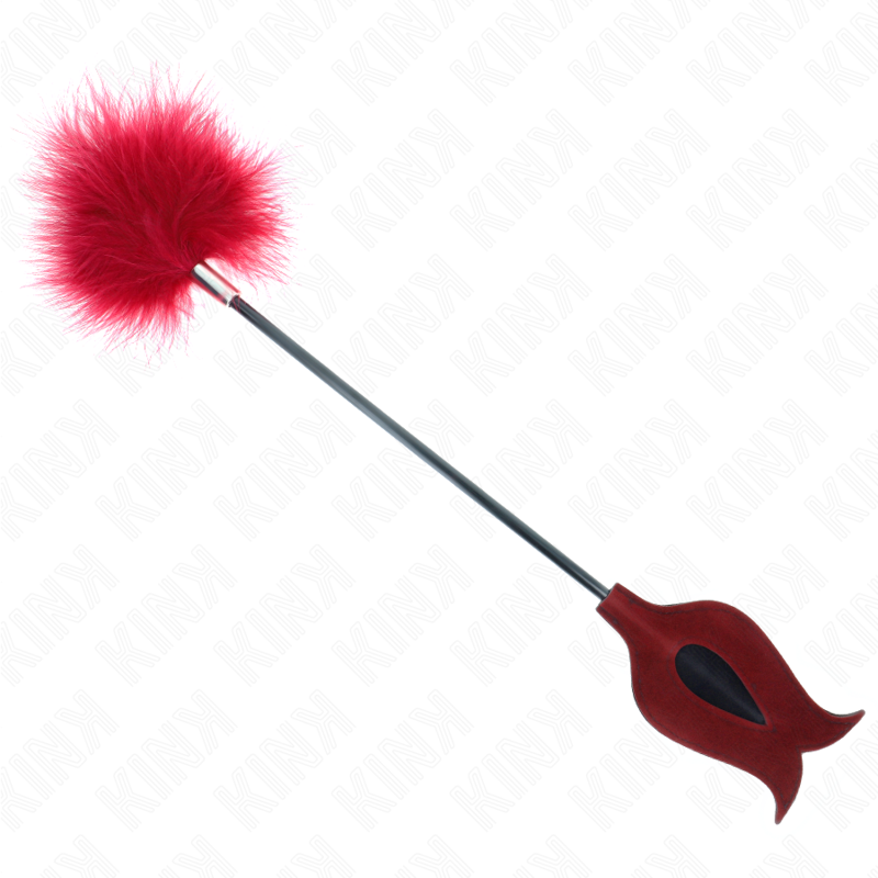 Piume sollecitanti KINK Impact & Touch con forma di rosa di 8 cm, con paglia, per stimolazione sensuale, visibile in immagine.