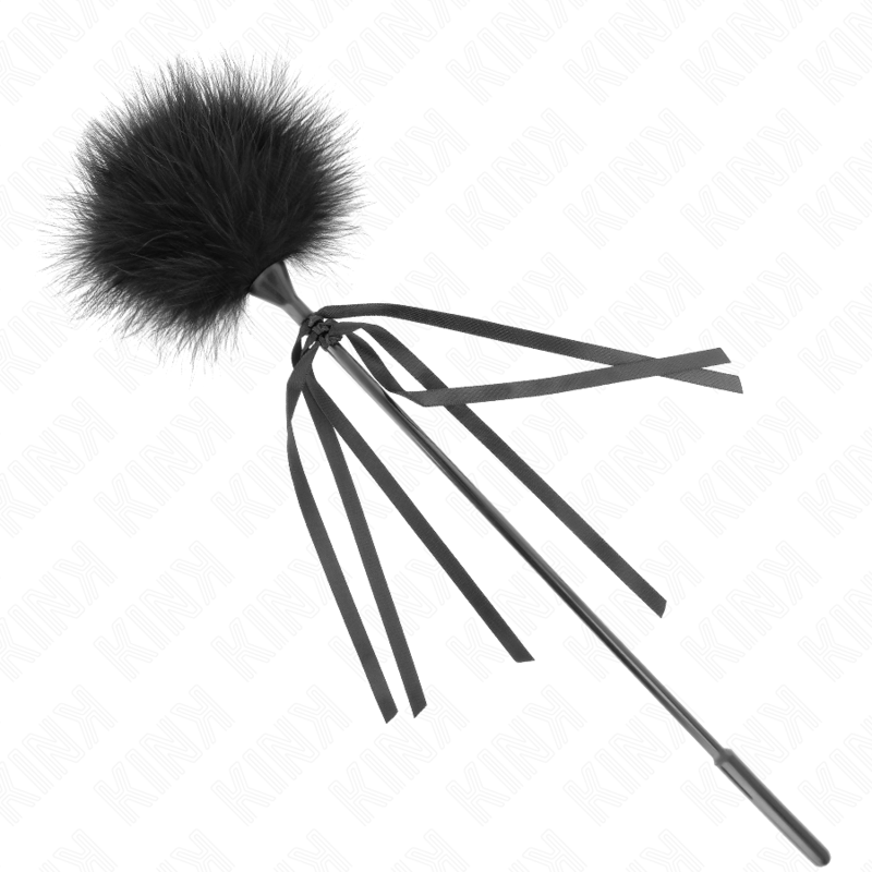 Piume Tickle KINK Impact & Touch con fiocco, lunghezza 35 cm, morbide piume nere e fiocco decorativo.