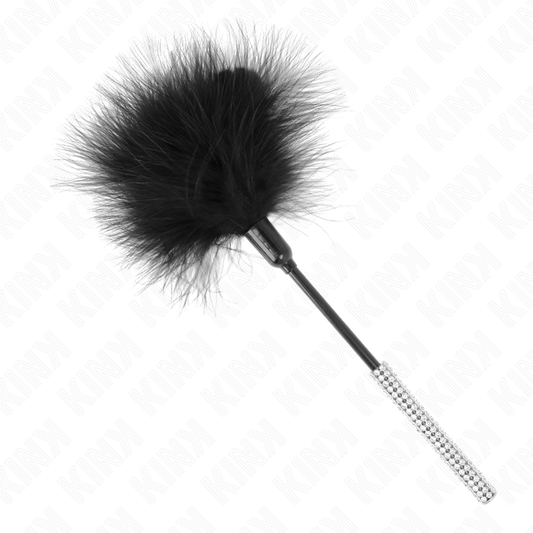 Piume Tickle KINK con manico decorato con strass, lunghezza 27 cm, per stimolazione sensuale, marca KINK Impact & Touch