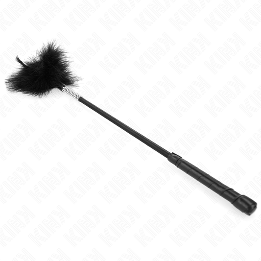 Piume Tickle KINK con manico con strass, lunghezza 50 cm, per stimolazione sensuale, marca KINK IMPACT & TOUCH.