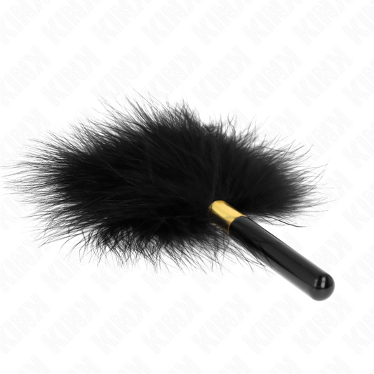 Piume Tickle in metallo oro nero da 18 cm di KINK Impact & Touch, con dettagli eleganti e finitura lucida.