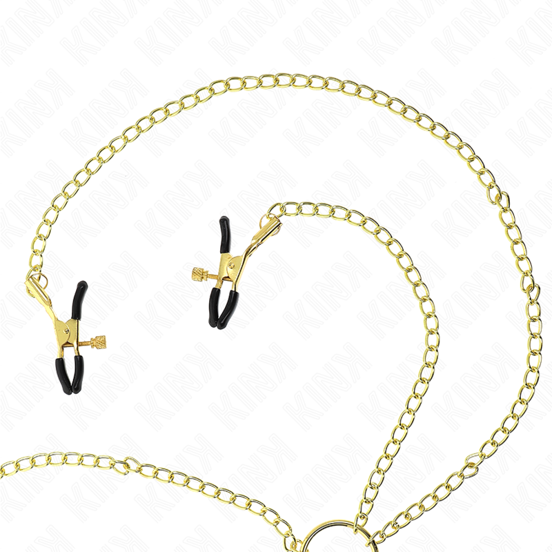 Morsetti regolabili oro KINK Nipple Grip per capezzoli e clitoride, con finitura dorata e design resistente.