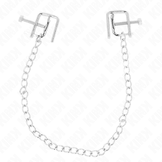 Morso per capezzoli KINK NIPPLE GRIP a catena di 30 cm, in metallo, con dettagli e finiture robuste